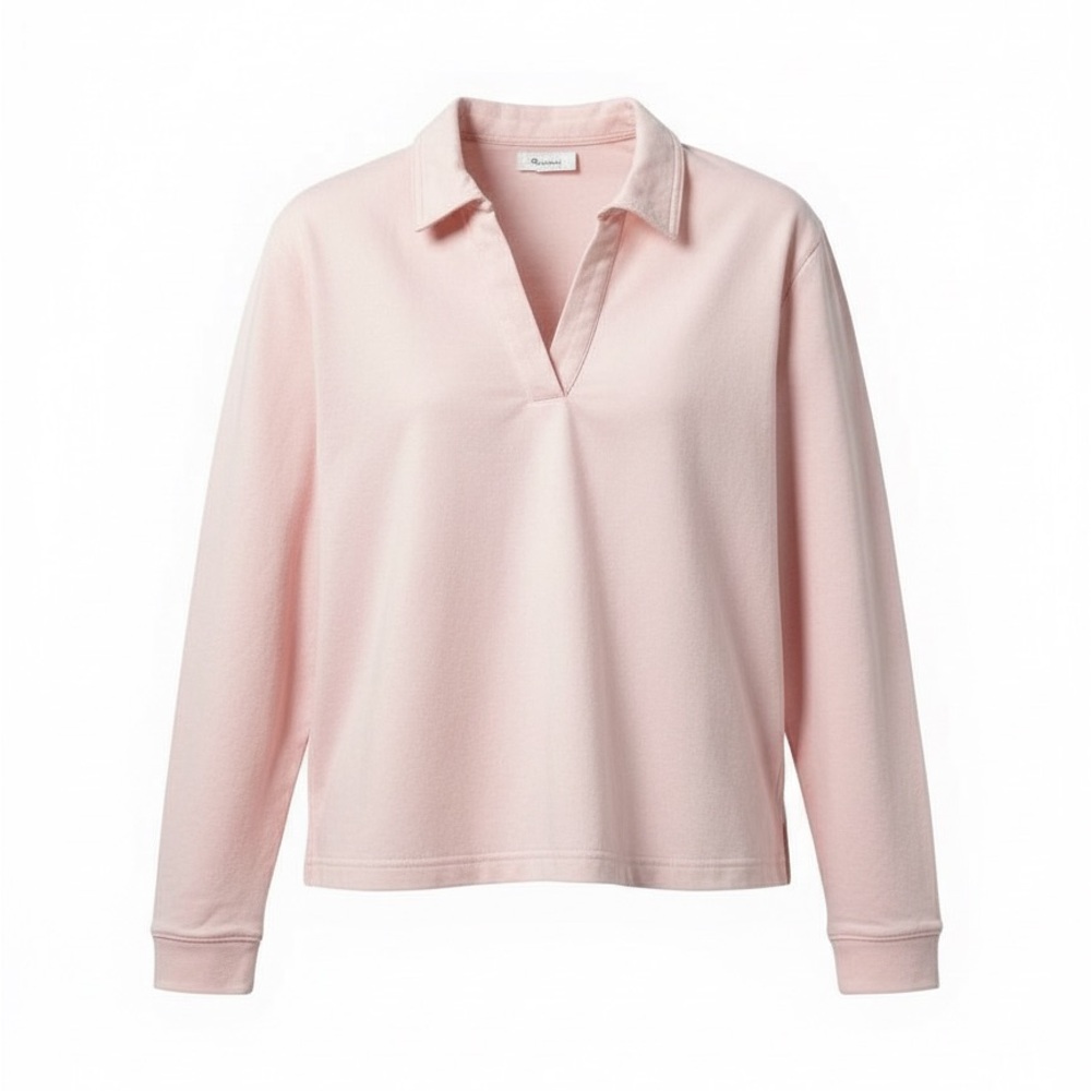 Madewell Women's Soft Pink Apricot Sweatshirt boxy Polo sz Small